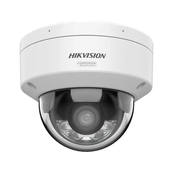 Camera supraveghere IP Dome cu iluminare duala Hikvision ColorVu DS-2CD2187G3-LIS2UY, 8 MP, 2.8 mm IR/lumina alba 30 m, slot card, microfon dual, anti-coroziune, PoE