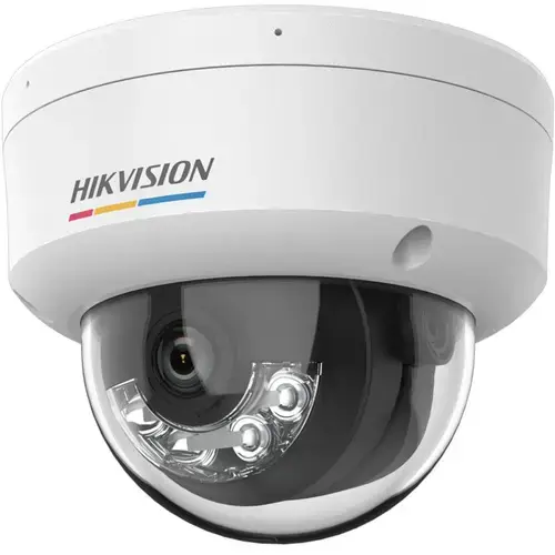 Camera supraveghere IP dome cu iluminare duala Hikvision ColorVu DS-2CD1147G3H-LIU, 4 MP, 2.8 mm, microfon, IR + lumina alba 30 m, PoE
