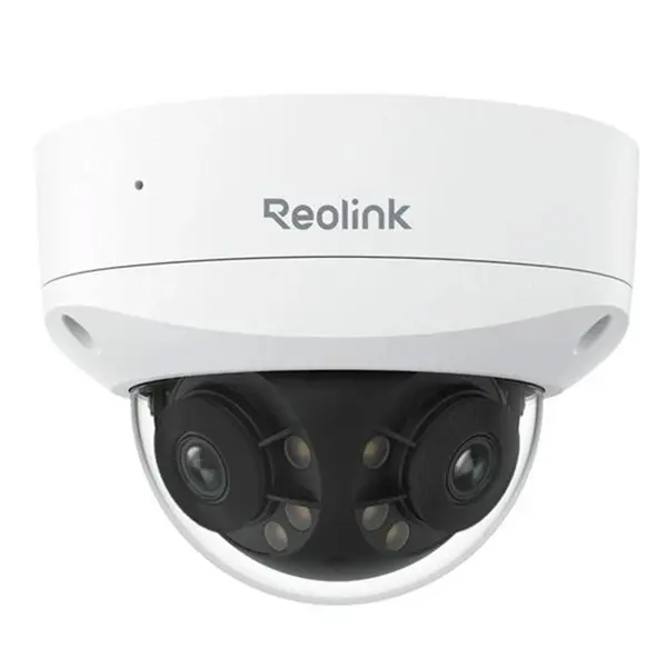 Camera supraveghere IP Dome cu lentila duala Reolink Full Color Duo Series P737, 8MP, 2.8mm, IR/lumina alba 30 m, panoramica, slot card, microfon si difuzor, sirena, avertizare luminoasa, detectie smart, timelapse, PoE, control din aplicatie