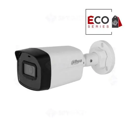 Camera supraveghere IP exterior Dahua Eco Series, 4 MP, lentila 2.8 mm, IR 30 m, microfon, detectie miscare, IP67, PoE - IPC-B1E40-A-0280B