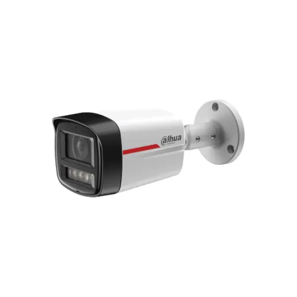 Camera supraveghere IP exterior Dahua WizSense WizColor IPC-HFW2249TL-S-LED-0600B-PRO, 2 MP, 6 mm, lumina alba LED 50 m, microfon, slot card, ONVIF, PoE