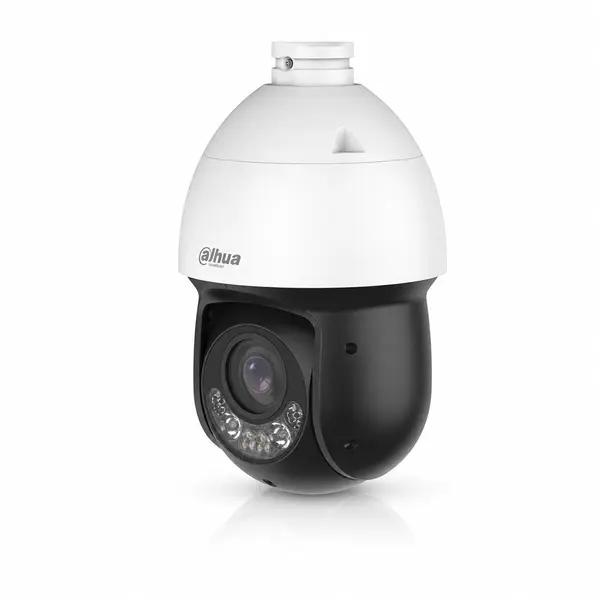 Camera supraveghere IP rotativa Speed Dome PTZ cu iluminare duala Dahua WizSense SD4D825MB-HNR, 8 MP, 5 - 125 mm, zoom 25x, IR /lumina alba 100 m, auto tracking, slot card, PoE, suport inclus