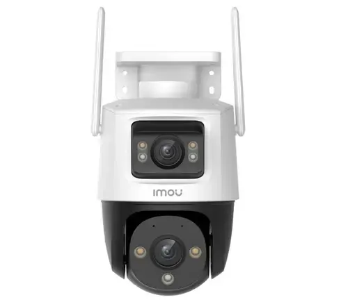 Camera supraveghere IP Wi-Fi cu lentila duala Full-Color IMOU Cruiser Dual IPC-S7XP-8M0WED-0360B-IMOU, 5+3 MP, 2x 3.6 mm, IR/lumina alba 30 m, microfon si difuzor, slot card (Alb)