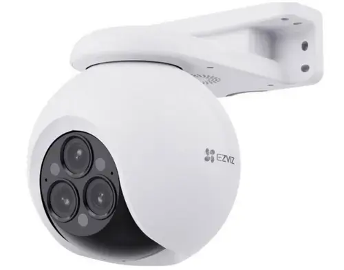 Camera supraveghere PTZ wireless Ezviz H80f Multi, lentile triple, 2K+, zoom 12x, alarma, slot microSD, aplicatie, IP67, CS-H80f