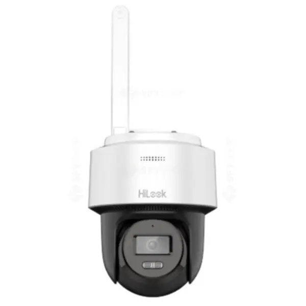 Camera supraveghere rotativa IP WiFi PT cu iluminare duala Hikvision HiLook PTZ-N2C400M-D/W, 2.8 mm, 4 MP, IR lumina alba 25 m, autotracking, microfon