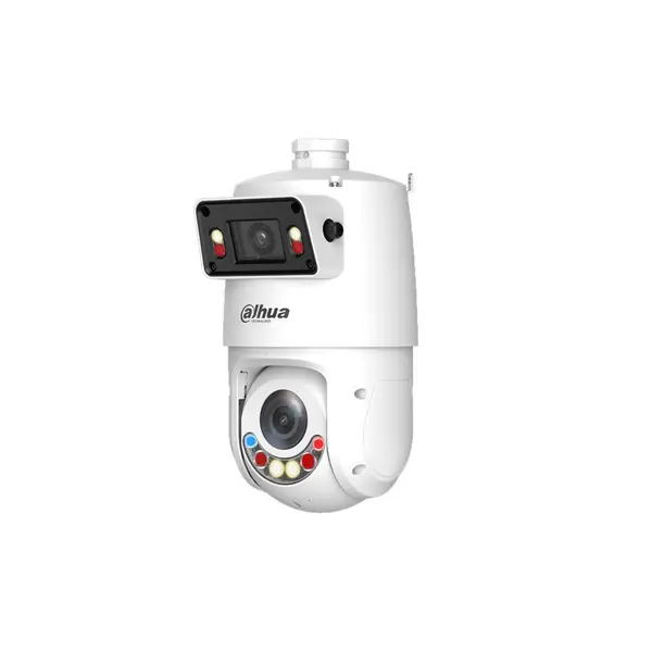 Camera supraveghere rotativa panoramica IP Speed Dome PTZ cu lentila si iluminare duala Dahua X-Spans Active Deterrence SDT4E425-4F-GB-A-PV1-S2, 2 x 4MP, 2.8 mm + 5-125 mm, IR/lumina calda 100/50 m, auto-tracking, microfon, difuzor, slot card, x25