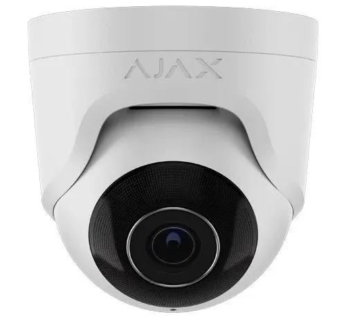 Camera supraveghere turret IP Ajax TurretCam(W)-64923, 5MP, 2.8mm, IR 35m, recunoastere AI, Microfon, slot microSD, PoE, IP65