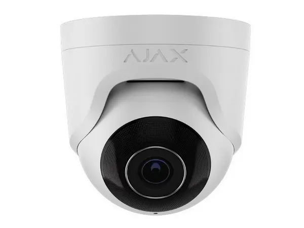 Camera supraveghere turret IP Ajax TurretCam(W)-64925, 5MP, 4mm, IR 35m, recunoastere AI, microfon, slot microSD, accelerometru, PoE, IP65, alb