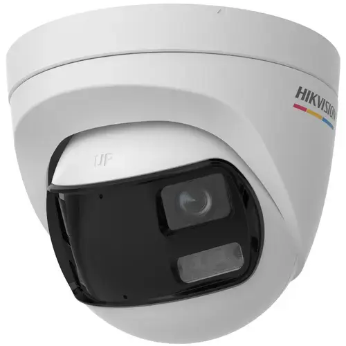 Camera supraveghere video exterior analog Hikvision ColorVu Dual-Lens Turret DS-2CE72KF3TP-DLS, 3K, 2.8mm, IR 40M, Microfon, IP67