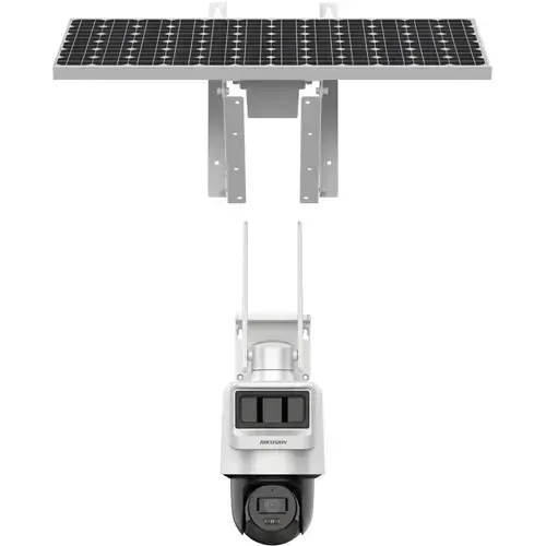 Camera supraveghere video exterior cu panou solar Hikvision DS-2DE2C400IWG-K/4G/C09S20(2.8MM), PT, 4MP, 4G LTE, IR 30m, Microfon, Difuzor, IP66
