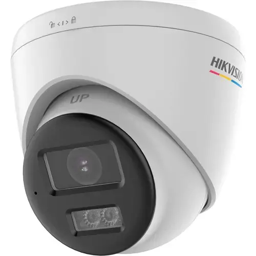 Camera supraveghere video exterior Hikvision DS-2CE72UF3T-LS(2.8MM), Smart Hybrid Light Turret, 4K 8MP, 2.8mm, IR 40m, Microfon, IP67