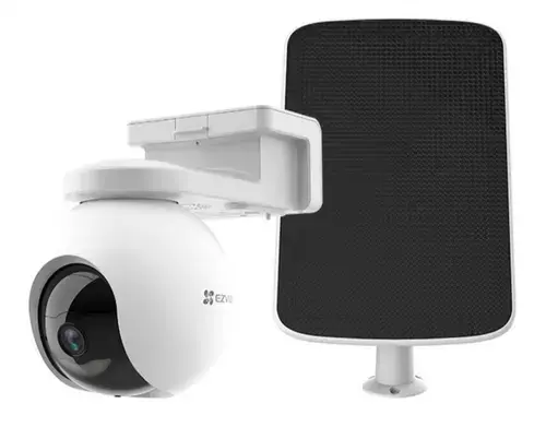 Camera supraveghere video exterior wireless cu panou solar Ezviz CS-HB8+SP, 4MP, 4mm, 4.2W, Acumulator 10400 mAh, 32GB eMMC, Microfon + Difuzor