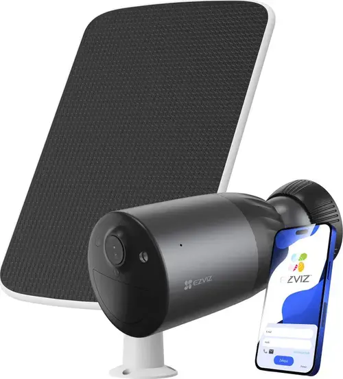 Camera supraveghere video exterior wireless cu panou solar Ezviz CS-BC1c/SP(4K), 8MP, 2.8mm, iluminare duala, baterie 10400mAh, audio bidirectional, compresie H265, IP65