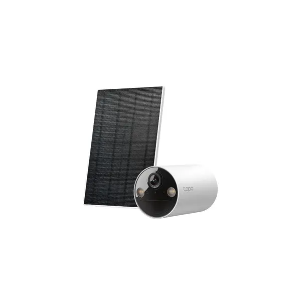 Camera supraveghere wireless WiFi cu panou solar TP-Link Tapo Full Color TC82 KIT, 2K, 3.17 mm, IR/lumina alba 9 m, microfon si difuzor, slot card, Detectie persoane cu AI, sirena integrata