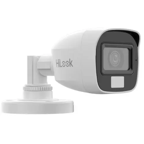 Camera TurboHD Hikvision HiLook, 2MP, Audio, Smart-Hybrid light, IR 20m, Lumina Alba 20m, Lentila 2.8mm, IP66 - THC-B127-LPS