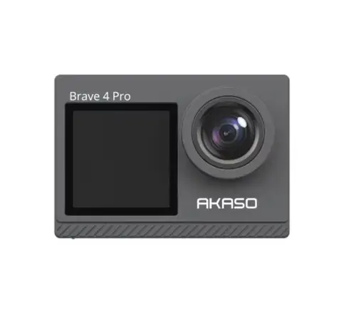 Camera video de actiune AKASO Brave 4 Pro, 20MP, 4K 30FPS, Stabilizare in 6 axe, Micro HDMI, Ecran IPS 1.4inch/2inch, Timelapse, Slow Motion (Negru)