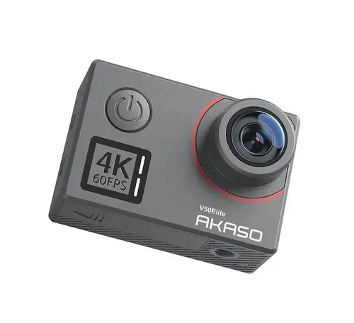 Camera video de actiune AKASO V50 Elite, 4K 60 FPS, 20 MP, Ecran IPS 2inch, Control vocal, Slow Motion, Giroscop 6 axe (Gri)
