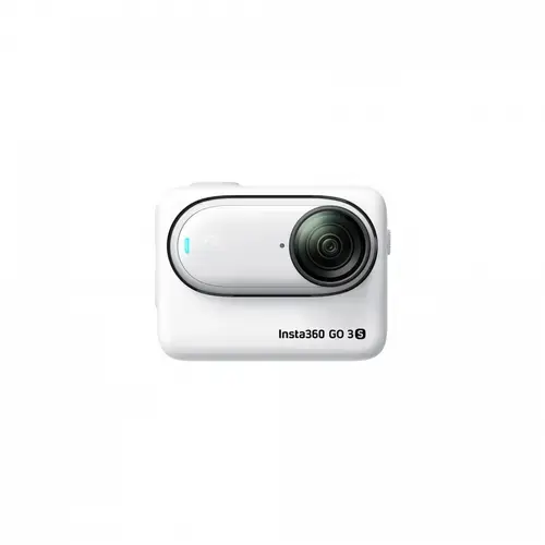 Camera video de actiune Insta360 GO 3S, 4K, 64GB, Ecran tactil flip 2.2inch, Wi-Fi, Bluetooth, Voice Control 2.0, Waterproof IPX8, Editare AI (Alb)