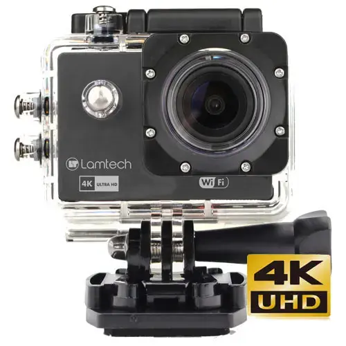 Camera video de actiune Lamtech LAM021165, 4K UHD, 16 MP, SONY CMOS 179, Ecran TFT LCD 2inch, Wi-Fi, Functie Webcam (Negru)