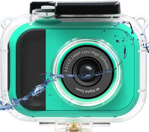 Camera video de actiune Lamtech LAM112006 2in1, 24MP, Full HD, Ecran IPS 2inch, Zoom digital 4X, Carcasa Waterproof (Verde)