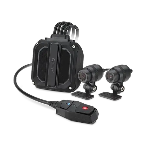 Camera video de motocicleta MIO MiVue M820WD, 1080P, 135 grade, Wi-Fi, GPS, Doua lentile, Microfon (Negru)