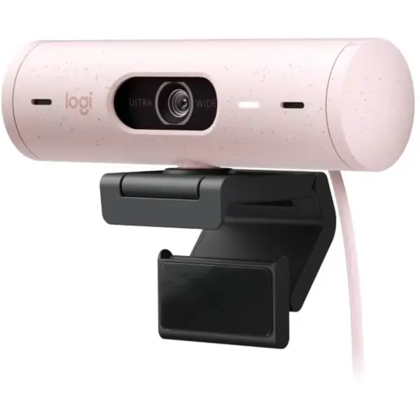 Camera web Logitech Brio 500, Full HD, Light correction, Auto-framing, Show Mode, USB Type-C, Rose