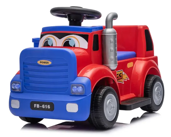 Camion electric multifunctional 2 in1 Lightning 33 pentru copii 18-36 luni, 30W 6V, culoare rosie