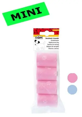 CAMON Saci coloraţi MINI pentru excremente, 4 role x 10 bucăţi