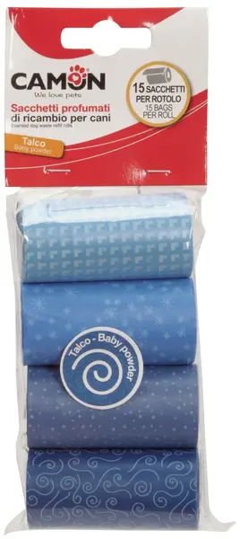 CAMON Saci coloraţi parfumaţi, ptr excremente, 4 role x 15 bucăţi