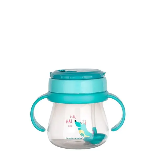 Cana antivarsare cu manere si pai Canpol Turcoaz 250 ml