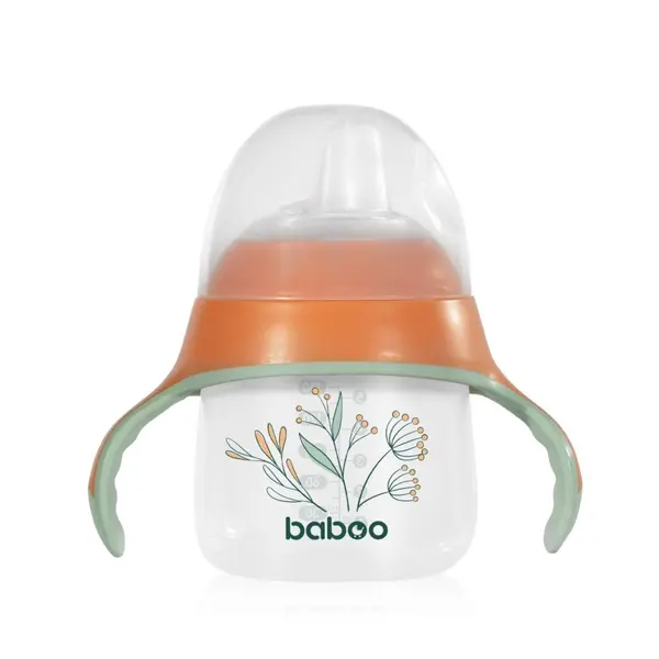 Cana Baboo cu tetina din silicon Peachy Keen 150 ml, 6 luni+