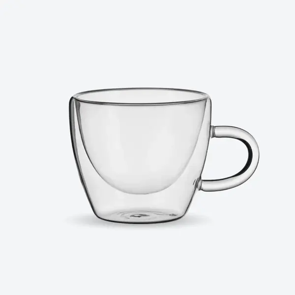 Cană cappuccino/ceai, sticlă dublă, 170ml - Default Title