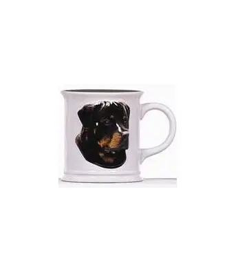 Cana cu catel rasa Rottweiler in relief