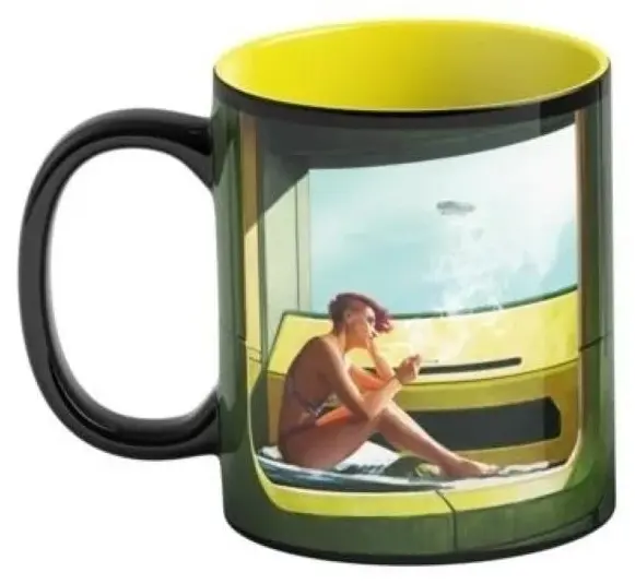 Cană cu efect termic Good Loot Games: Cyberpunk 2077 - Game Art Chronicles (V & Edward Hopper), 450 ml