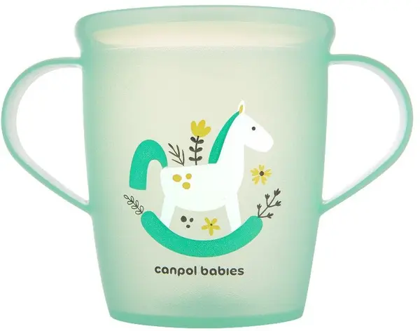 Cană cu mânere Canpol - Toys, 250 ml, 12 luni+, verde