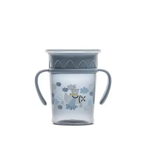 Cana de antrenament cu manere Lorelli All Around Cup, 360 grade, anti-varsare, 275 ml, Albastru