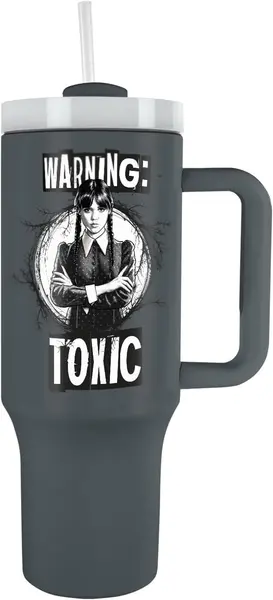 Cană de călătorie Pyramid Television: Wednesday - Warning: Toxic