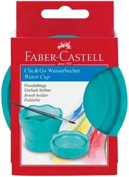 Cana de desen Faber-Castell Clic&Go - pliabila, turcoaz
