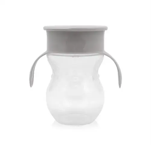 Cana de tranzitie anti-varsare Lorelli, sistem de baut din orice pozitie 360 grade, 12 luni+, forma ergonomica, capac protectie, 270 ml, Grey