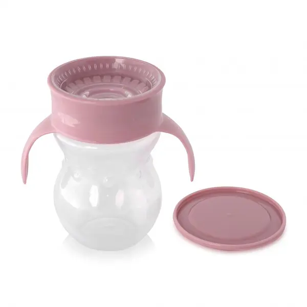 Cana de tranzitie anti-varsare sistem de baut din orice pozitie 360 grade 12 luni+ Pink