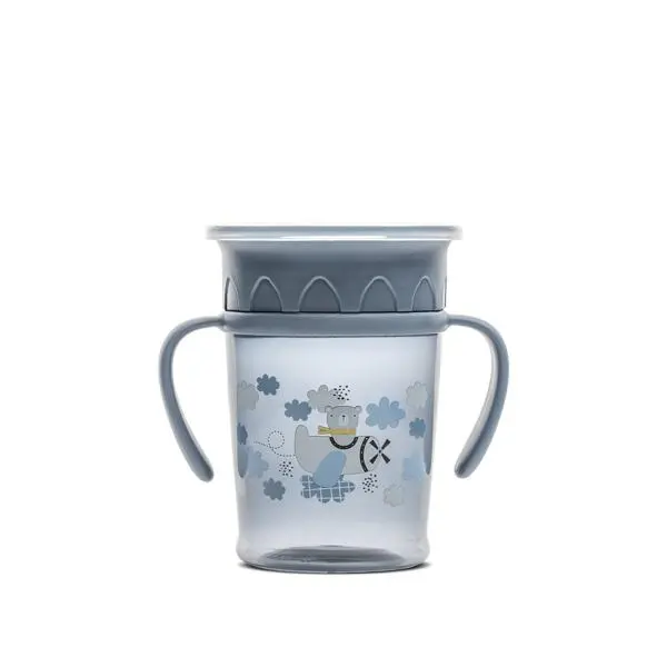 Cana de tranzitie Lorelli All Around Cup Cameo Blue 360 grade, 270 ml, 12 luni+