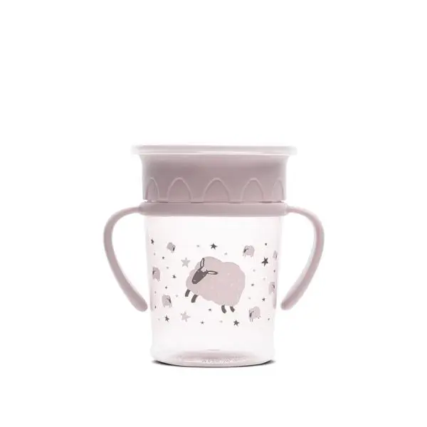 Cana de tranzitie Lorelli All Around Cup Mellow Rose 360 grade, 270 ml, 12 luni+