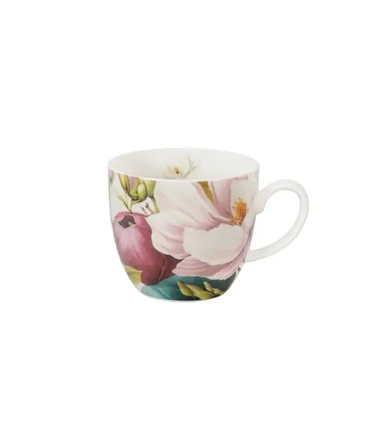 Cana din portelan 460 ml, model magnolii, MAGNOLIAS
