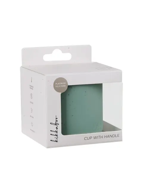 Cana din silicon penteru beblusi si copii KikkaBoo Platinum Sage, capacitate 200ml