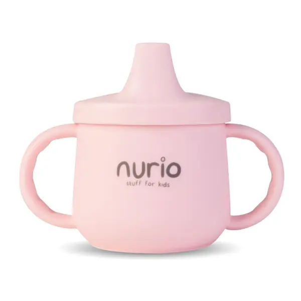 Cana din silicon pentru bebelusi cu manere Nurio, Roz