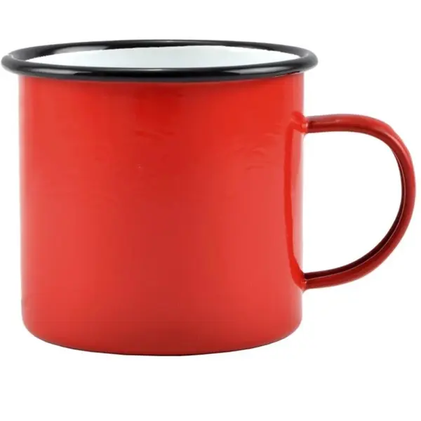 Cana Emailata cu Maner, 670 ml, Rosie, Perfect Home