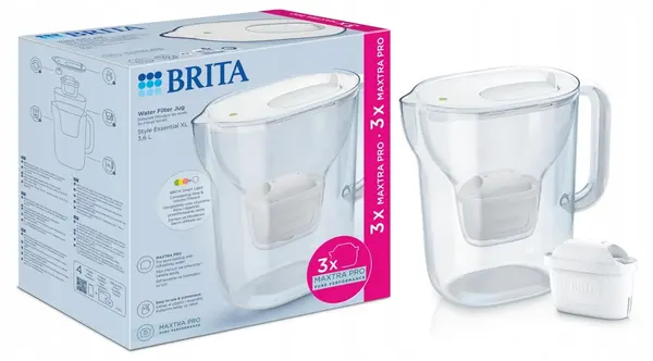Cană filtrantă BRITA - Style Essential XL, 3 филтъра, 3.6 l, albastru