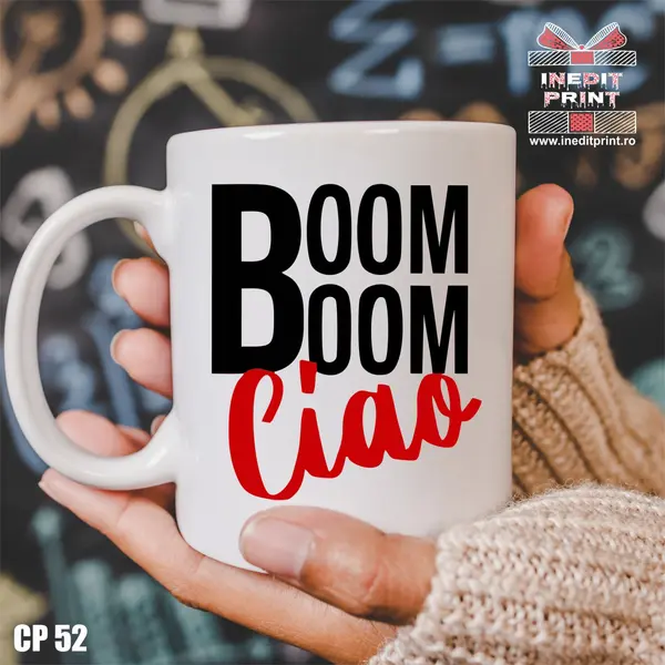 Cana La Casa de Papel CP52 Interior si toartă vișinie
