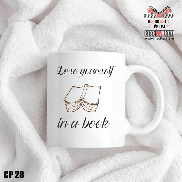Cana lose yourself in a book CP28 Interior si toartă roz