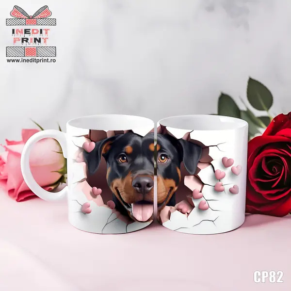 Cana Lovely Dog CP82 Interior si toartă albastră
